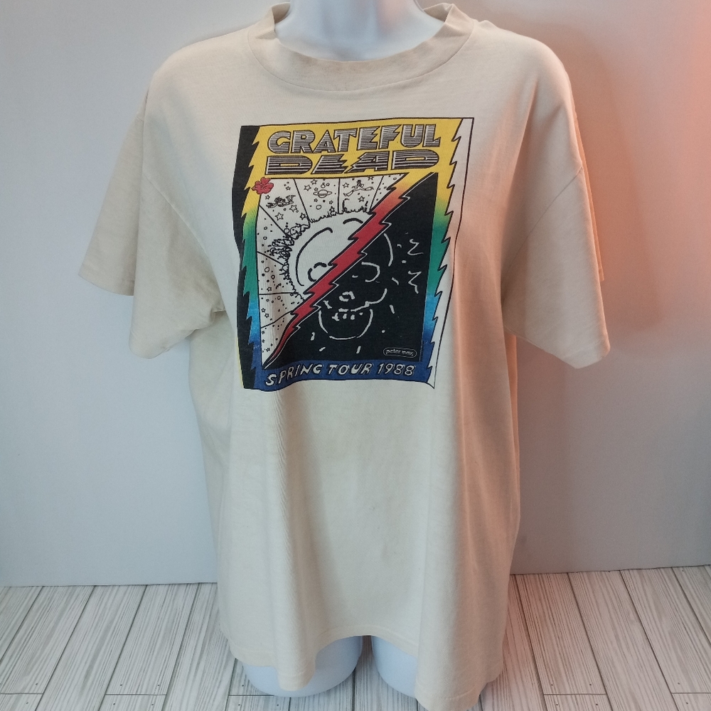 Vintage Grateful Dead Peter Max Poster Art 1988 Spring Tour Concert Tee
